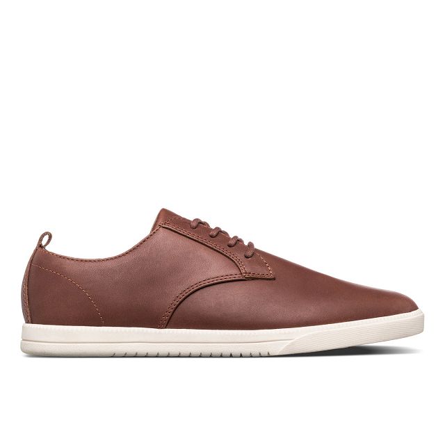 CLAE ELLINGTON Shoes Mens USA807-P12 In Leather Chestnut Oiled Leather